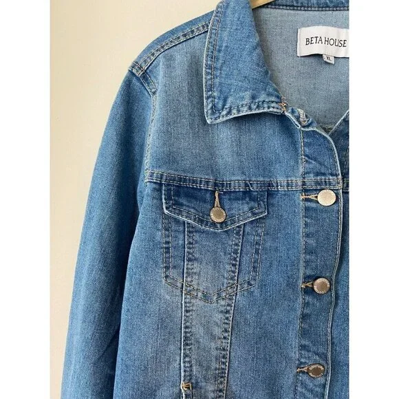 Beta House Classic Vintage Women Denim Jackets Light Blue Size XL - Picture 7 of 10